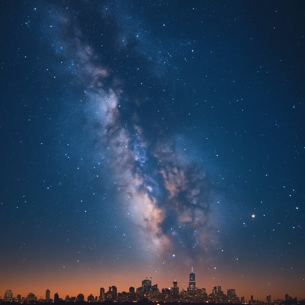 Fotografia Drogi Mlecznej na nocnym niebie pełnym gwiazd.